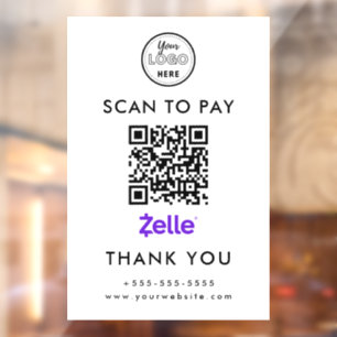 Autocollant Pour Fenêtre Numérisation de code professionnel Zelle QR pour p