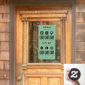 Autocollant Pour Fenêtre Numérisation de code QR multiple pour payer les mé (Porte d'accueil)