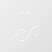 Autocollant Pour Fenêtre Numéro de table six calligraphie moderne (Feuille)