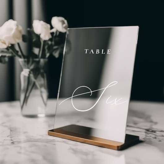 Autocollant Pour Fenêtre Numéro de table six calligraphie moderne