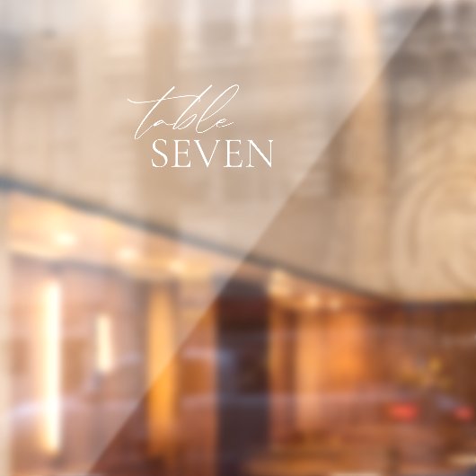 Autocollant Pour Fenêtre Numéro de table transparent élégant minimal (Feuille 2)