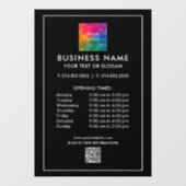 Autocollant Pour Fenêtre Numéro de téléphone Code QR Logo Horaires d'ouvert (Feuille)