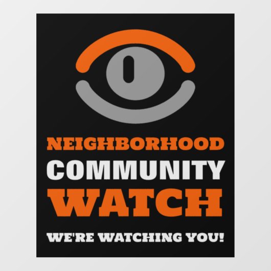 Autocollant Pour Fenêtre Observation de l'oeil, surveillance de voisinage a (Feuille)