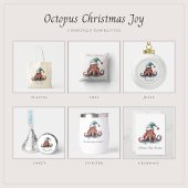Autocollant Pour Fenêtre Octopus Christmas Joy, coutume