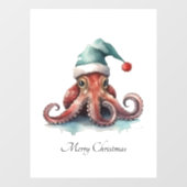 Autocollant Pour Fenêtre Octopus Christmas Joy, coutume (Feuille)