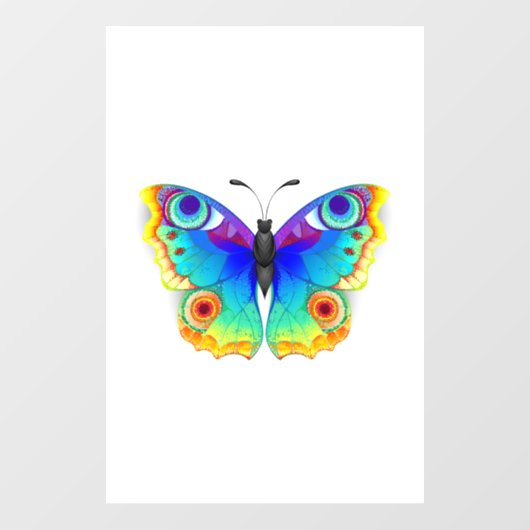 Autocollant Pour Fenêtre Oeil de paon arc-en-ciel (Feuille)