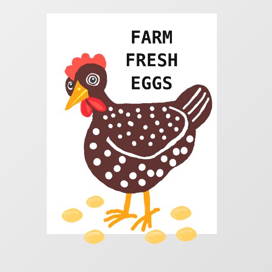 Autocollant Pour Fenêtre OEufs frais de ferme (Feuille)