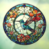 Autocollant Pour Fenêtre Oiseau de colibri bleu Faux en verre tendu (Feuille 3)