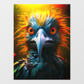 Autocollant Pour Fenêtre Oiseau drôle (Feuille)