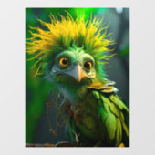 Autocollant Pour Fenêtre Oiseau vert (Feuille)