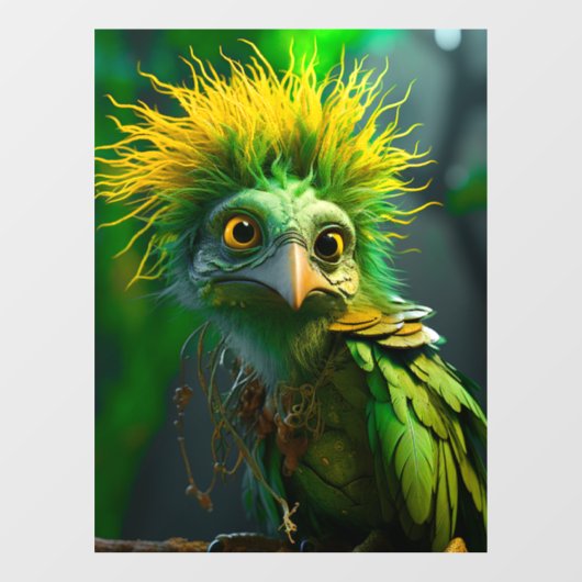 Autocollant Pour Fenêtre Oiseau vert (Feuille)