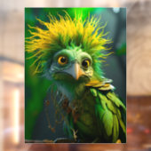 Autocollant Pour Fenêtre Oiseau vert (Feuille 2)