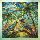 Autocollant Pour Fenêtre Oiseaux à Sunrise Art en verre tendu (Feuille 3)