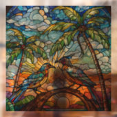 Autocollant Pour Fenêtre Oiseaux à Sunrise Art en verre tendu (Feuille 2)