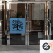 Autocollant Pour Fenêtre Oiseaux dans une découpe d'arbre (Porte de bureau)