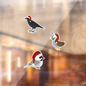 Autocollant Pour Fenêtre Oiseaux de Noël (Feuille 2)