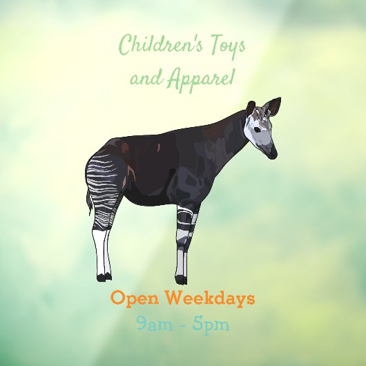 Autocollant Pour Fenêtre Okapi (Feuille 3)