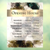 Autocollant Pour Fenêtre Olive Emerald Vert Aquarelle Heures d'ouverture (Feuille 3)