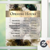 Autocollant Pour Fenêtre Olive Emerald Vert Aquarelle Heures d'ouverture (Maison)