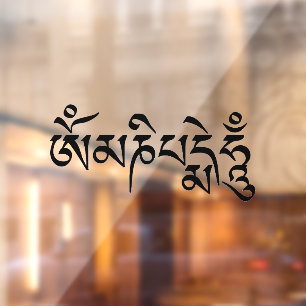 Autocollant Pour Fenêtre Om Mani Padme Hum Mantra Bouddhiste Tibétain