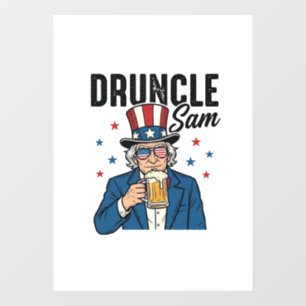 Autocollant Pour Fenêtre Oncle Sam drôle de conception vectorielle de bière