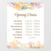 Autocollant Pour Fenêtre Opal Design Opening Hours Window Cling (Feuille)