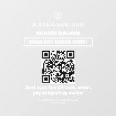 Autocollant Pour Fenêtre Opaque | Code QR Menu Commander Transparent (Feuille)