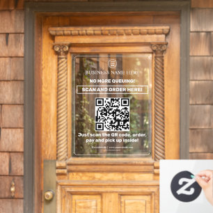 Autocollant Pour Fenêtre Opaque Menu QR Code Commander Transparent Windo