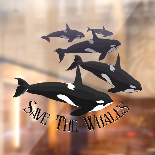Autocollant Pour Fenêtre Orca Whale Decal Custom Whale Art Window Clin (Feuille 2)