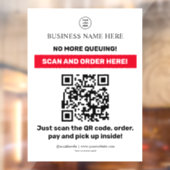Autocollant Pour Fenêtre Ordre d'analyse du menu QR Code (Feuille 2)