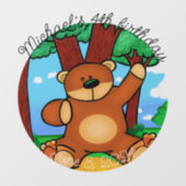 Autocollant Pour Fenêtre Ours dans les prairies (Feuille)