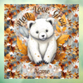 Autocollant Pour Fenêtre Ours de bébé d'automne (Feuille 3)