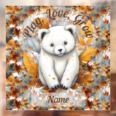 Autocollant Pour Fenêtre Ours de bébé d'automne (Feuille 2)