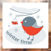 Autocollant Pour Fenêtre Ours d'hiver et baies de raies rouges (Feuille 2)