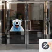 Autocollant Pour Fenêtre Ours polaire sortant (Porte de bureau)