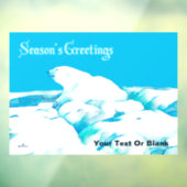 Autocollant Pour Fenêtre Ours Polaire Sur Glace - Clin De Fenêtre Bonnes Fê (Feuille 3)