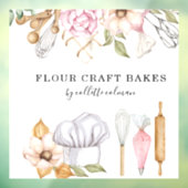 Autocollant Pour Fenêtre Outils de cuisson à l'aquarelle du chef pâtissier  (Feuille 3)