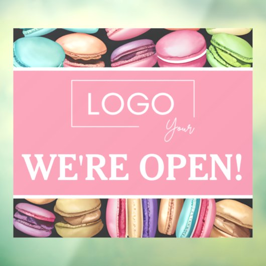 Autocollant Pour Fenêtre Ouvert pour les affaires | Macaron Patisserie Fran (Feuille 3)