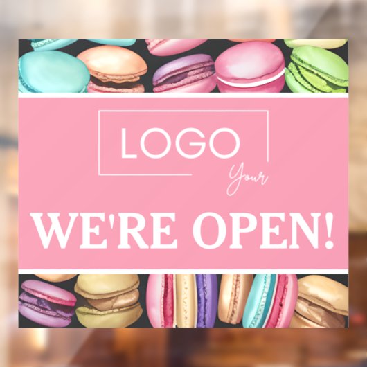 Autocollant Pour Fenêtre Ouvert pour les affaires | Macaron Patisserie Fran (Feuille 2)