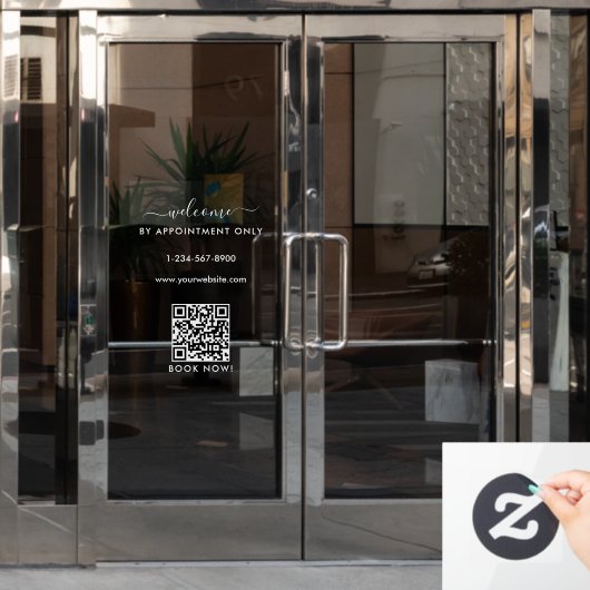 Autocollant Pour Fenêtre Ouverture des heures d'ouverture Rendez-vous uniqu (Porte de bureau)