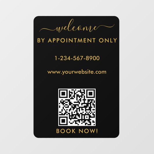 Autocollant Pour Fenêtre Ouverture des heures d'ouverture Rendez-vous uniqu (Feuille)