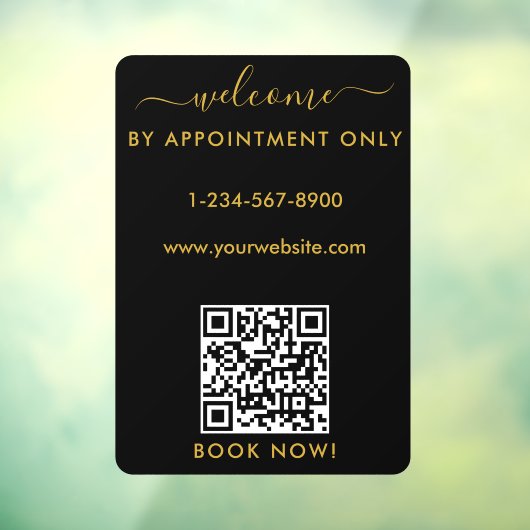 Autocollant Pour Fenêtre Ouverture des heures d'ouverture Rendez-vous uniqu (Feuille 3)