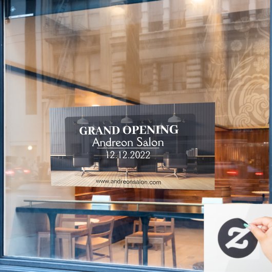 Autocollant Pour Fenêtre Ouverture personnalisée d'un salon de coiffure Gén (Fenêtre de café)