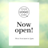 Autocollant Pour Fenêtre Ouvrir | Heures d'ouverture de l'entreprise Logo B (Feuille 3)