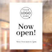 Autocollant Pour Fenêtre Ouvrir | Heures d'ouverture de l'entreprise Logo B (Feuille 2)