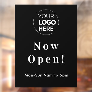 Autocollant Pour Fenêtre Ouvrir   Horaires d'ouverture des affaires Logo No