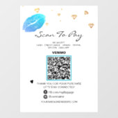 Autocollant Pour Fenêtre *~* Paiement Beauté Paiement QR code LIPS Clôture  (Feuille)