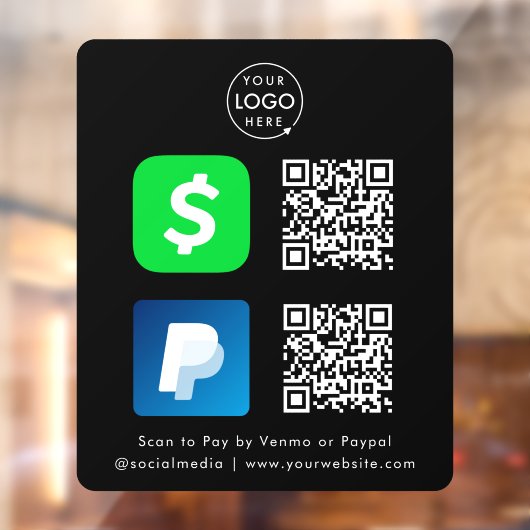 Autocollant Pour Fenêtre Paiement de code QR | CashApp Paypal numérisation  (Feuille 2)