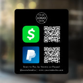 Autocollant Pour Fenêtre Paiement de code QR | CashApp Paypal numérisation 