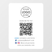 Autocollant Pour Fenêtre Paiement de code QR | Venmo Paypal Paiement Logo d (Feuille)
